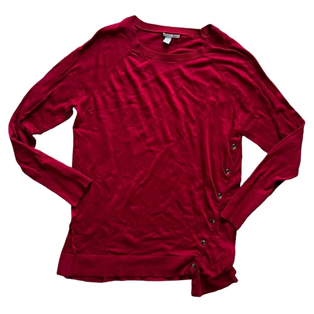Halogen Cashmere Blend Side Snap Long Sleeve Lightweight Sweater Women's size XL